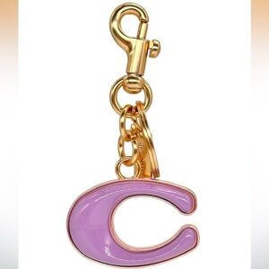 Lavender C Keychain with Gold Hardware purse charm